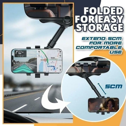 Saraline™ 360° Rotatable Rearview Mirror Phone Holder for Car