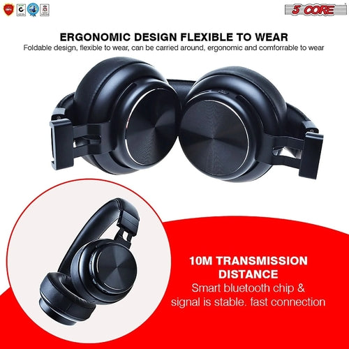 Saraline™ 5Core Bluetooth Wireless Headphones with Mic & Noise Cancellation