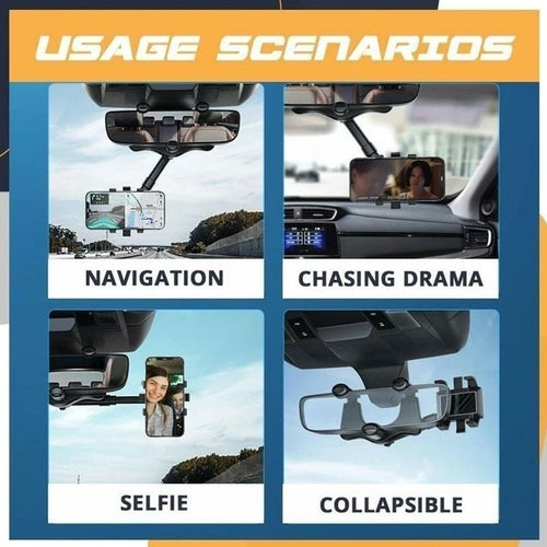 Saraline™ 360° Rotatable Rearview Mirror Phone Holder for Car