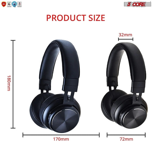 Saraline™ 5Core Bluetooth Wireless Headphones with Mic & Noise Cancellation