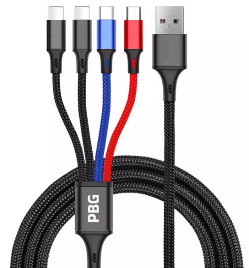Saraline™ 4-in-1 Fast Charging Cable (USB-C, Lightning, Micro-USB)
