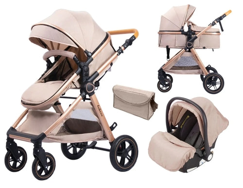 Saraline™ Luxury 3-in-1 Baby Stroller – Foldable, Lightweight & Shock Absorbing