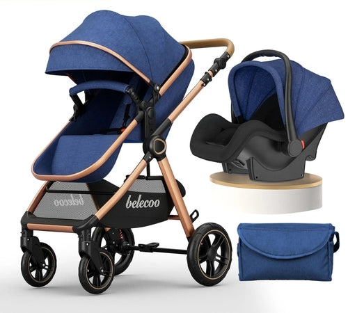 Saraline™ Luxury 3-in-1 Baby Stroller – Foldable, Lightweight & Shock Absorbing