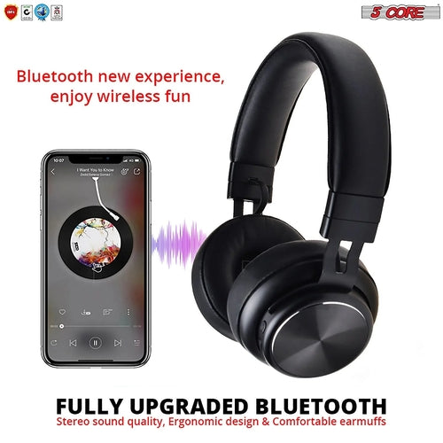 Saraline™ 5Core Bluetooth Wireless Headphones with Mic & Noise Cancellation