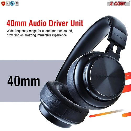 Saraline™ 5Core Bluetooth Wireless Headphones with Mic & Noise Cancellation