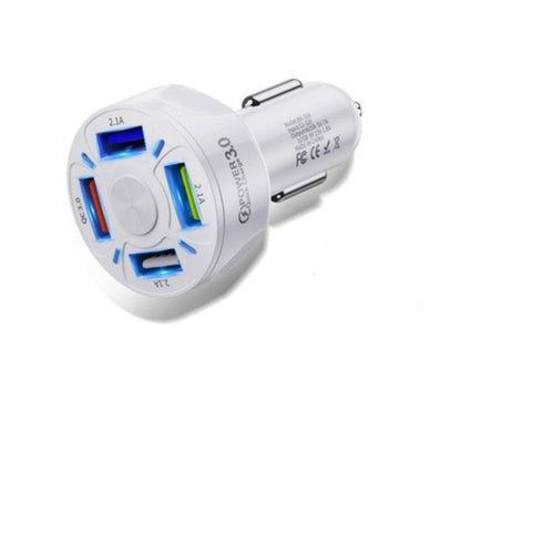 Saraline™ 2-Pack LED 4-Port Rapid Car Charger (Quick Charge 3.0)