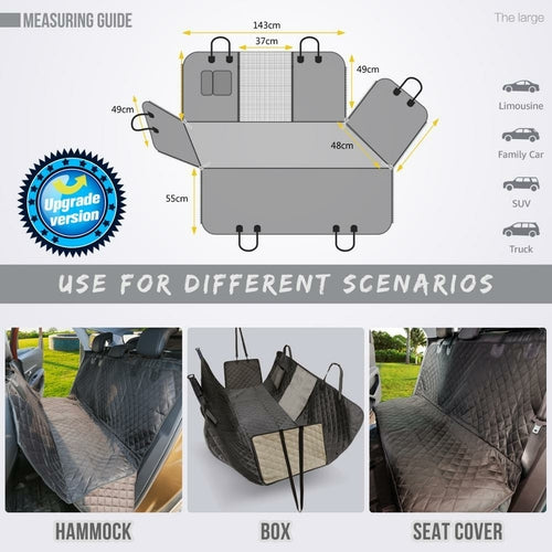 Saraline™ Waterproof Pet Car Seat Cover – Scratchproof & Nonslip Protector