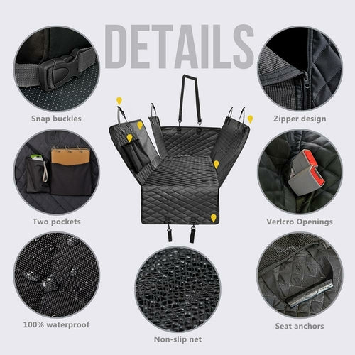 Saraline™ Waterproof Pet Car Seat Cover – Scratchproof & Nonslip Protector