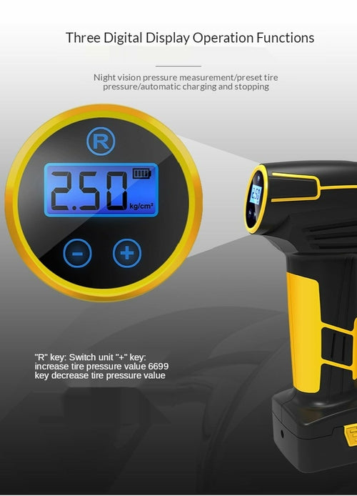 Saraline™ Portable Tire Inflator Air Pump 150PSI – Cordless & Fast Inflation