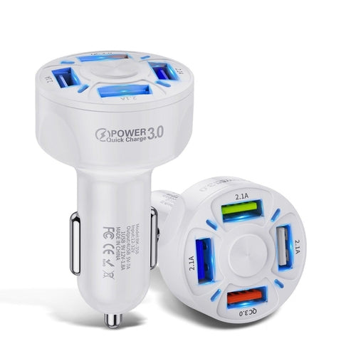 Saraline™ 2-Pack LED 4-Port Rapid Car Charger (Quick Charge 3.0)