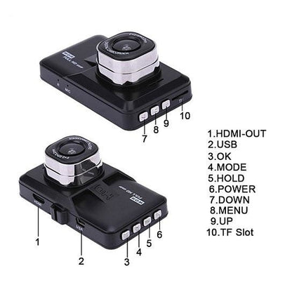 Saraline™ Black Box Dash Cam 1080P Full HD with Loop Recording