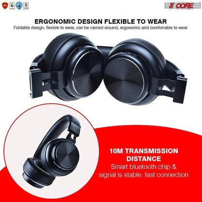 Saraline™ 5Core Bluetooth Wireless Headphones with Mic & Noise Cancellation