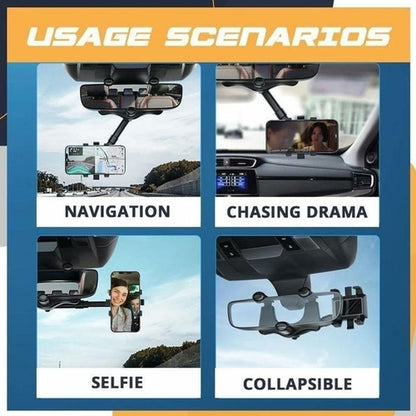 Saraline™ 360° Rotatable Rearview Mirror Phone Holder for Car