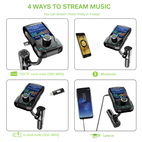 Saraline™ Bluetooth FM Transmitter for Car (V3.0)